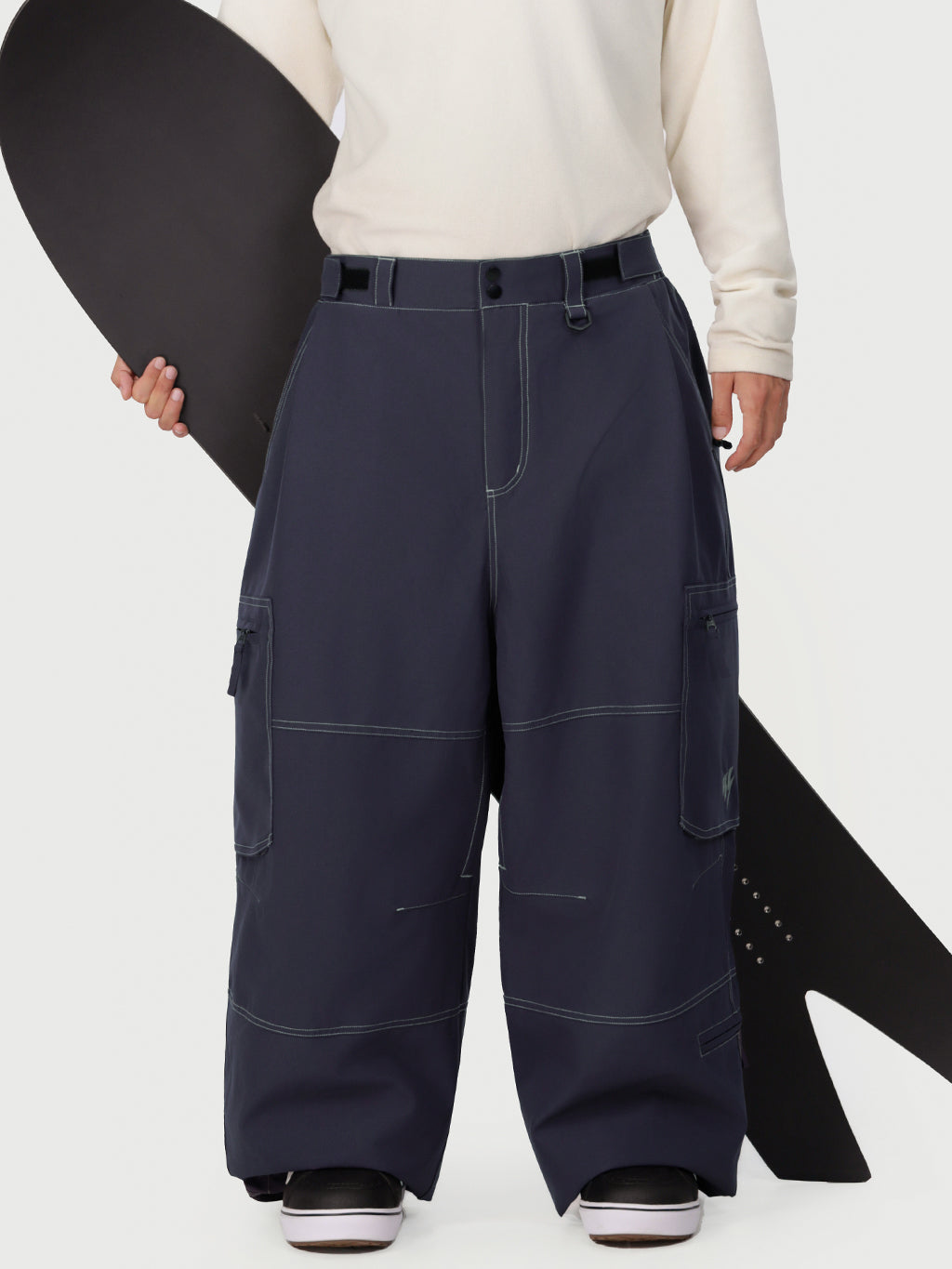 Wild Soul Crew Utility Cargo-Schneehose für Herren – Robuste Nähte, lockere Passform
