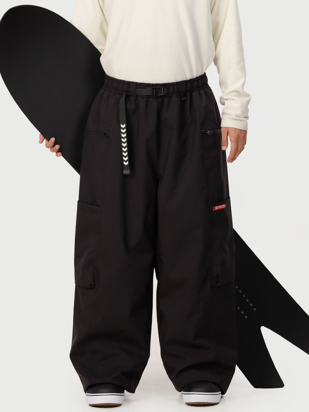Techline Herren Strapazierfähige Stretch Utility Cargo Skihose – Baggy Freestyle Passform