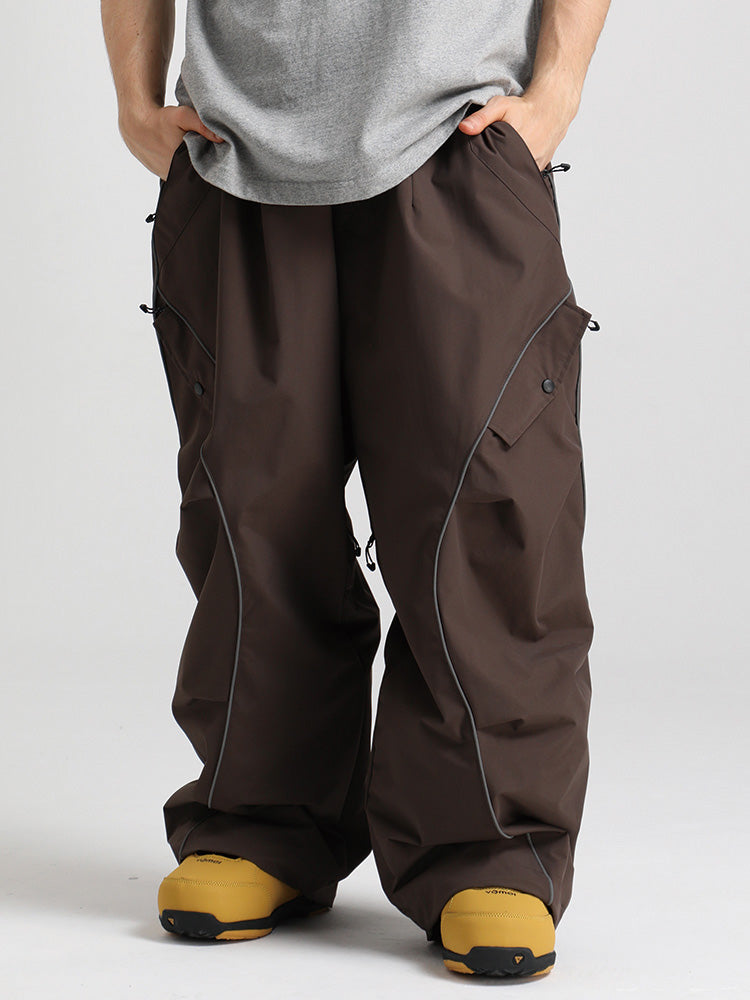 Gsou Snow Herren-Schneehose mit reflektierenden Kanten und weitem Sitz