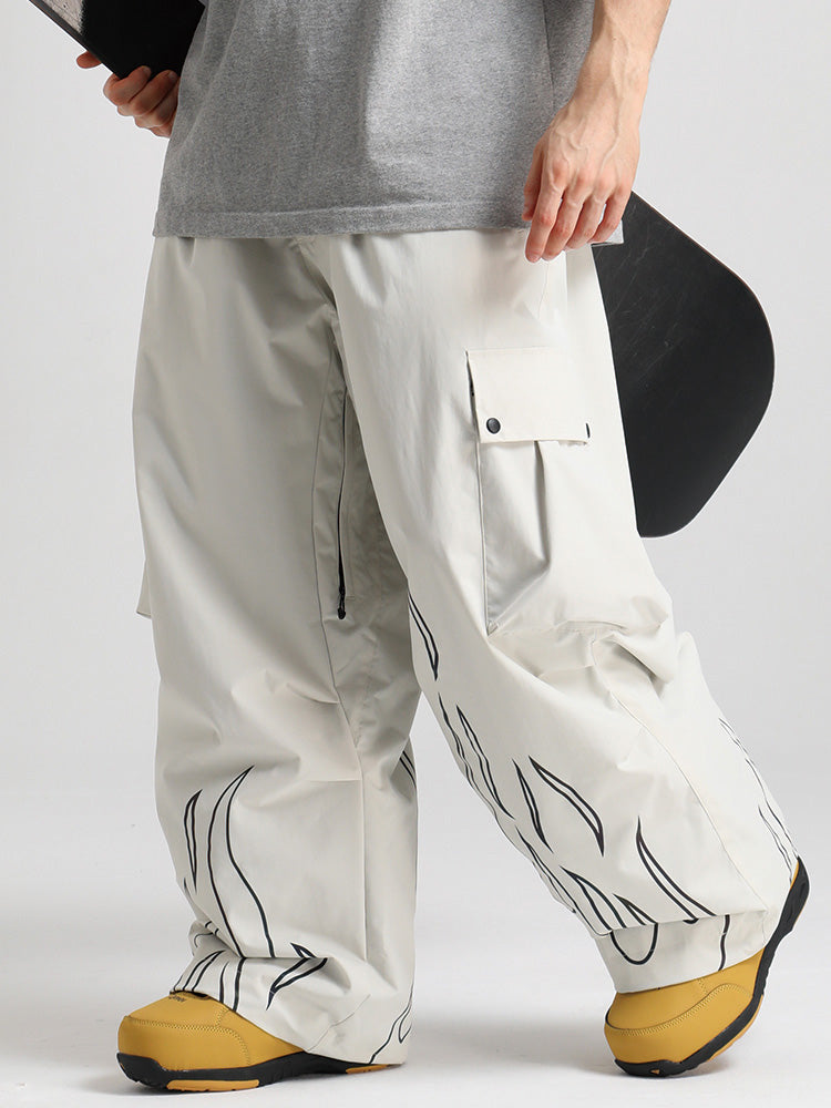 Gsou Snow Furious Spark Reflektierende Cargo-Schneehose für Herren