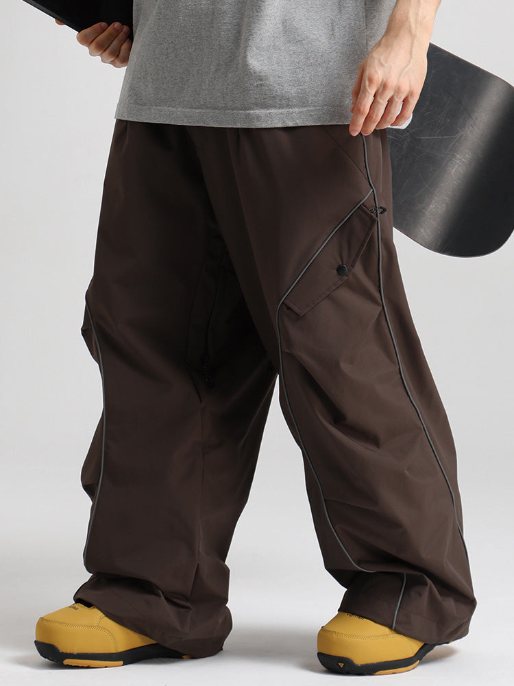 Gsou Snow Herren-Schneehose mit reflektierenden Kanten und weitem Sitz