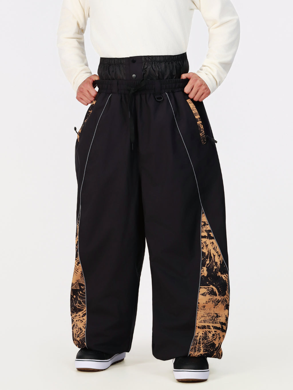 Hyper Flux Herren Hyper Flux Color Graffiti Panel Reflective Line Jogger Baggy Snow Pants