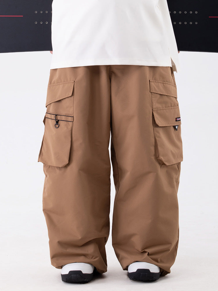 Wild Soul Steeze ParkRider Herren-Skihose mit mehreren Taschen, Utility-Schneehose, Baggy-Schneehose
