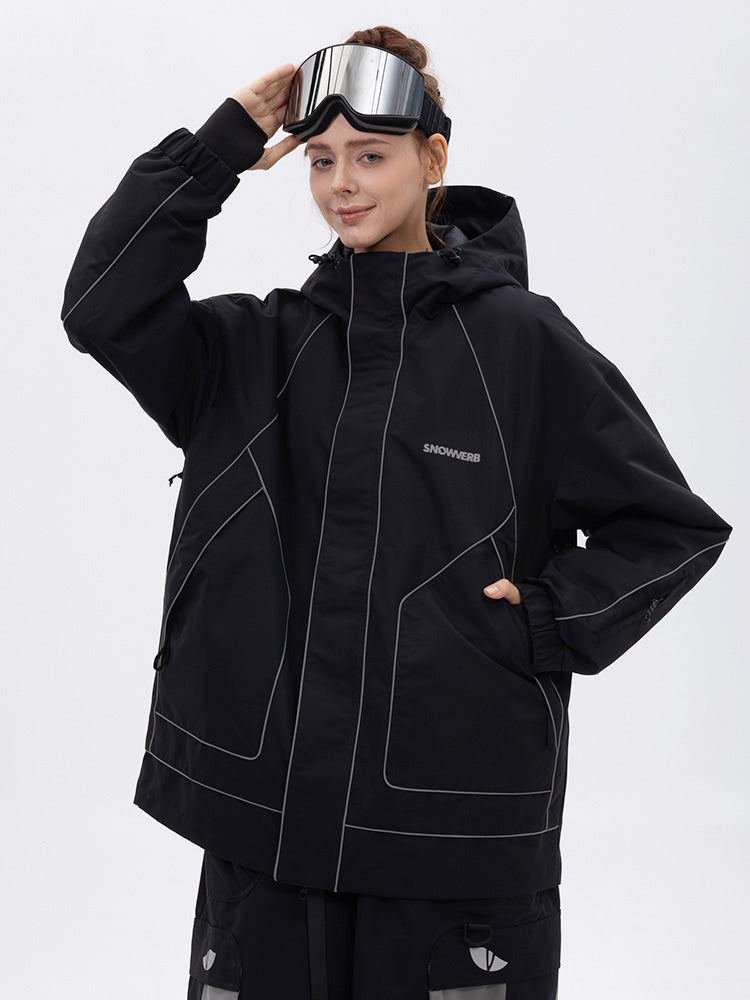 Damen-Allwetter-Schneejacke „Mountain Chill“ mit Reflektoren – Ideal zum Nachtskifahren und Snowboarden