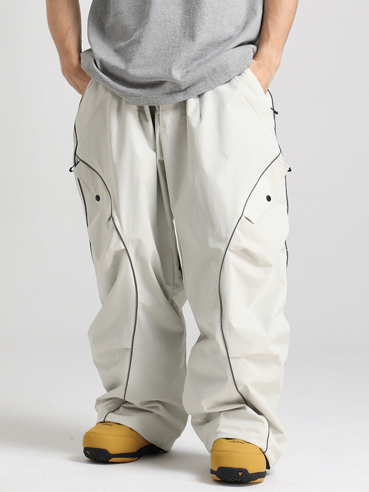 Gsou Snow Herren-Schneehose mit reflektierenden Kanten und weitem Sitz