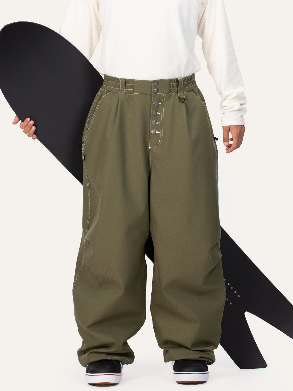 Raw Utility Niet-Arbeitsjeans für Herren – Oversized-Passform mit doppelter Gesäßtasche