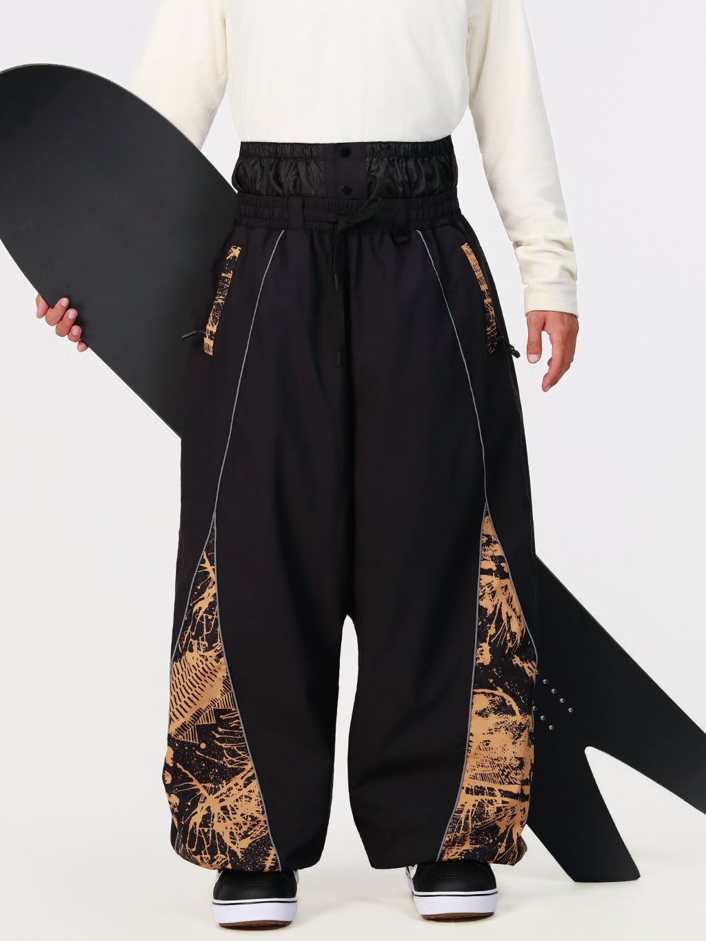 Hyper Flux Herren Hyper Flux Color Graffiti Panel Reflective Line Jogger Baggy Snow Pants