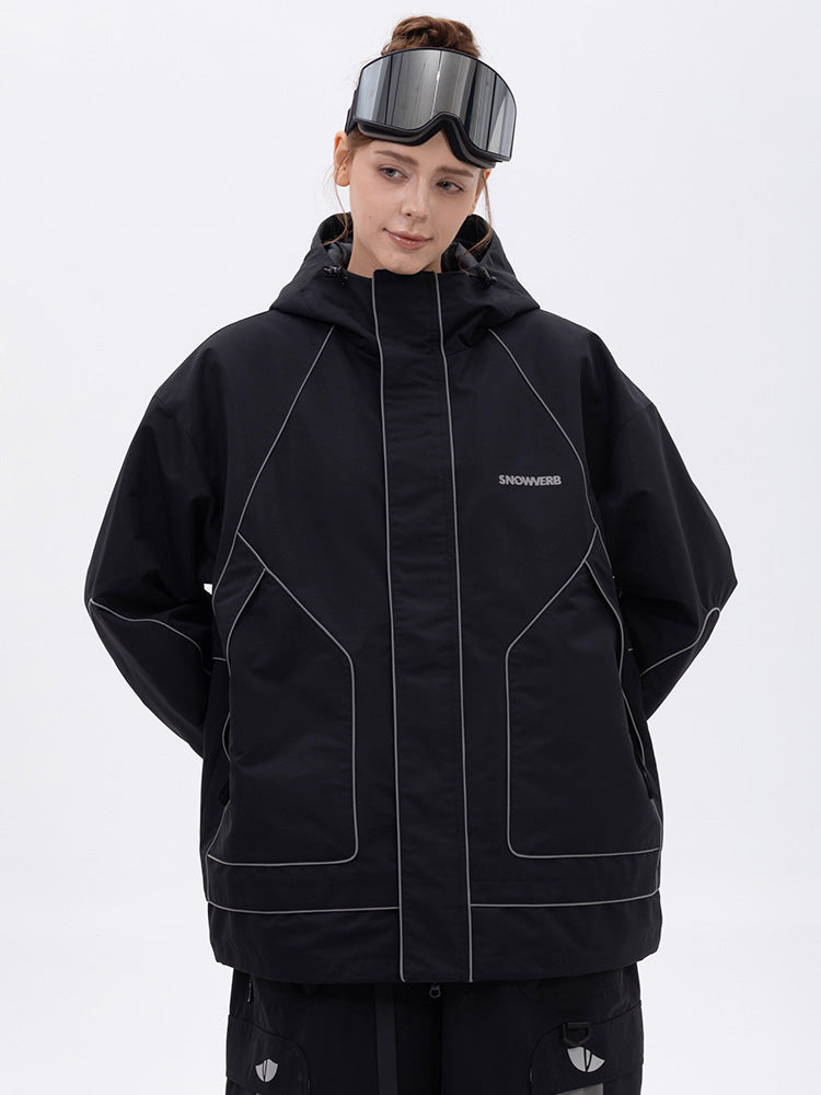 Damen-Allwetter-Schneejacke „Mountain Chill“ mit Reflektoren – Ideal zum Nachtskifahren und Snowboarden