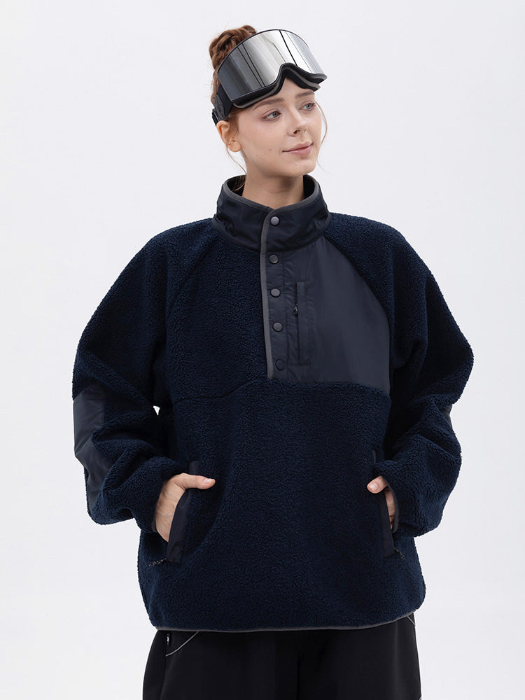 Damen-Abenteuerpullover aus Kunst-Sherpa-Fleece, warm und bergtauglich