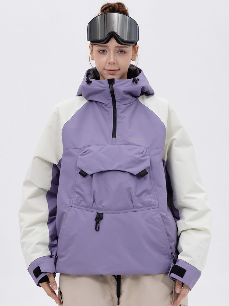Damen Mountain Freestyle Cargo Pocket Bomber Camo Snowboardjacke