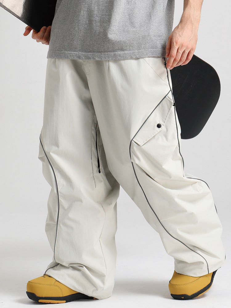 Gsou Snow Herren-Schneehose mit reflektierenden Kanten und weitem Sitz