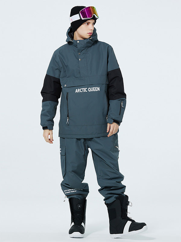 SnowCrest FrostTrek Anorak-Schneeanzüge für Herren mit halbem Reißverschluss