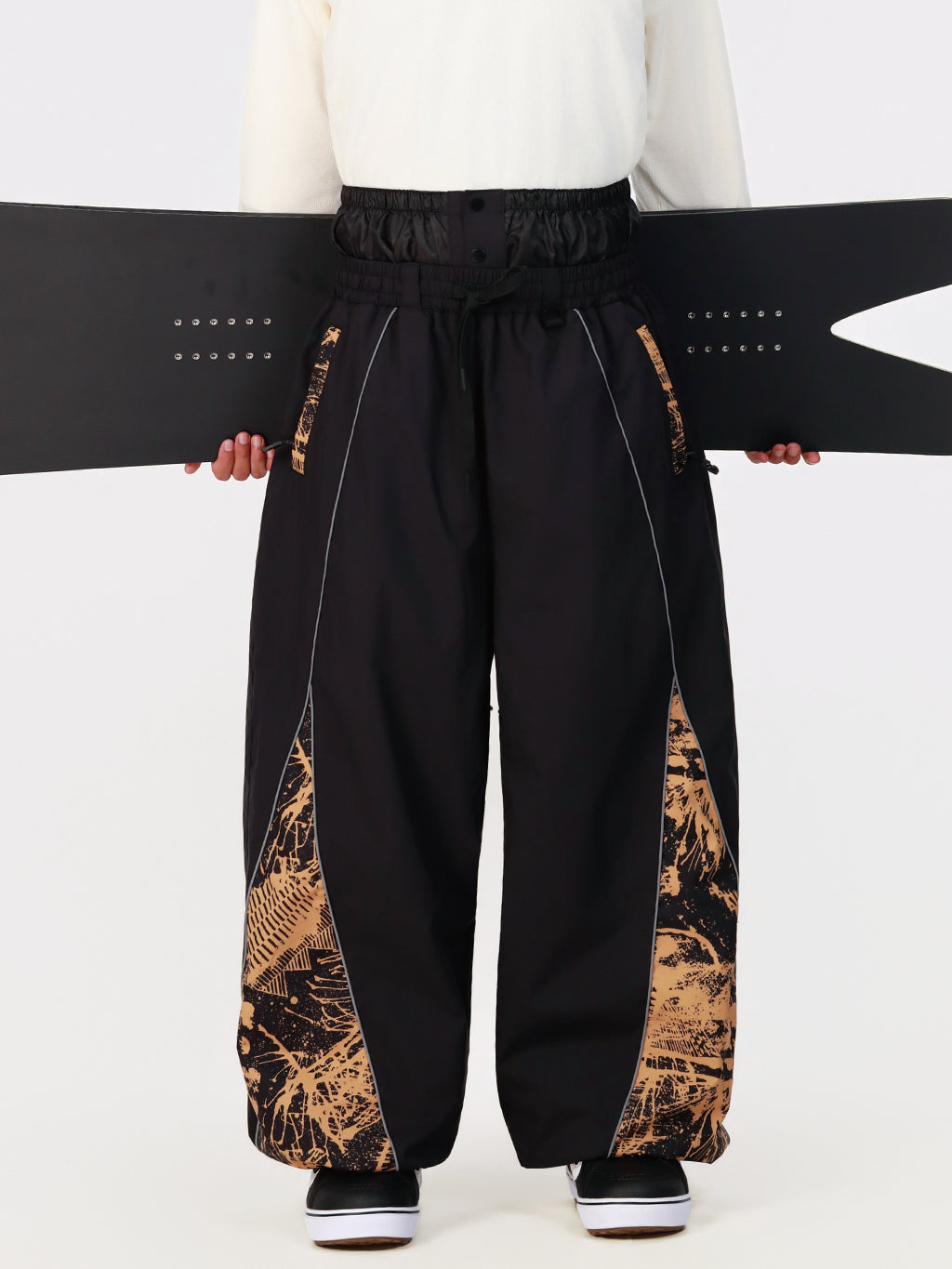 Hyper Flux Herren Hyper Flux Color Graffiti Panel Reflective Line Jogger Baggy Snow Pants