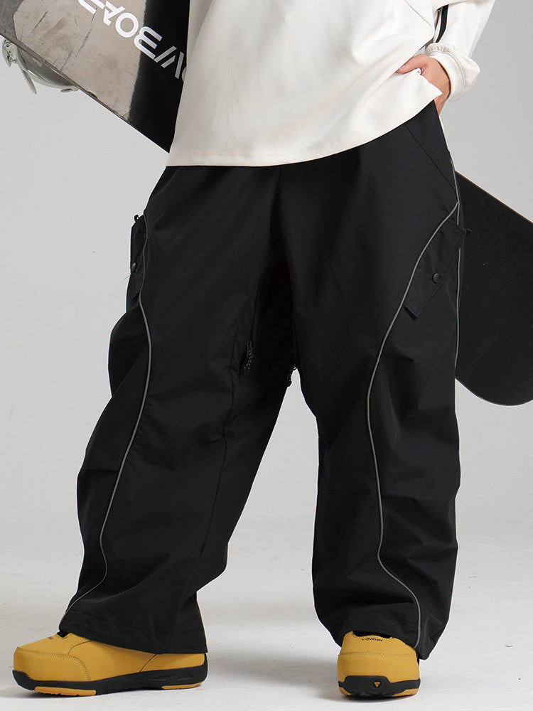 Gsou Snow Damen-Schneehose mit reflektierenden Details und Leuchtkante
