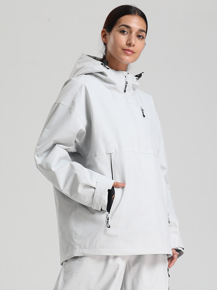 Gsou Snow Damen-Pullover-Anorak, strapazierfähig, Bergflauschig, Baggy-Schneejacke