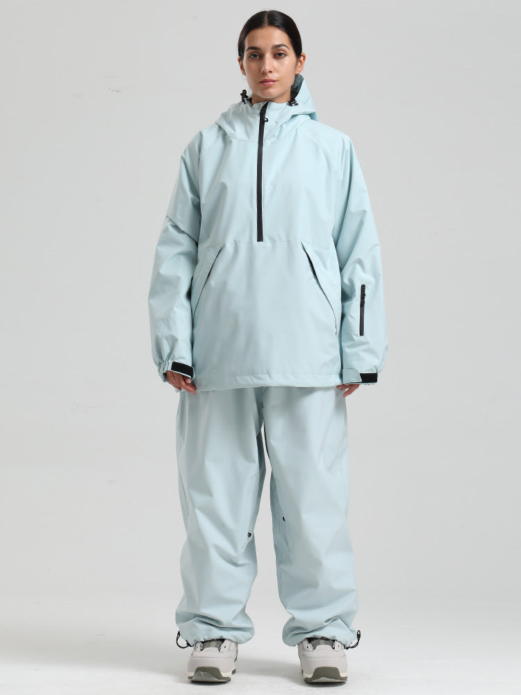 Gsou Snow Damen-Snowboardanzug, strapazierfähig, urbaner Look, Pullover-Anorak