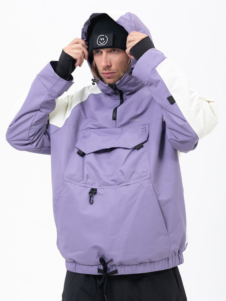 Herren Mountain Freestyle Cargo Pocket Pullover Bomber Snowboardjacke
