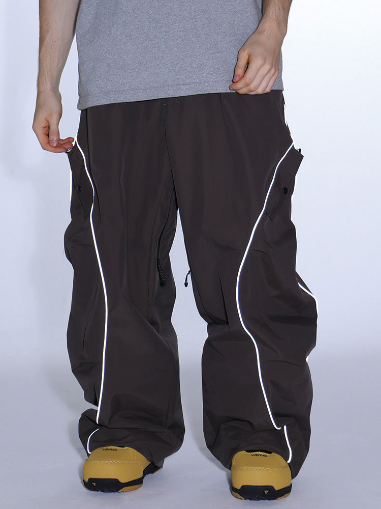Gsou Snow Herren-Schneehose mit reflektierenden Kanten und weitem Sitz