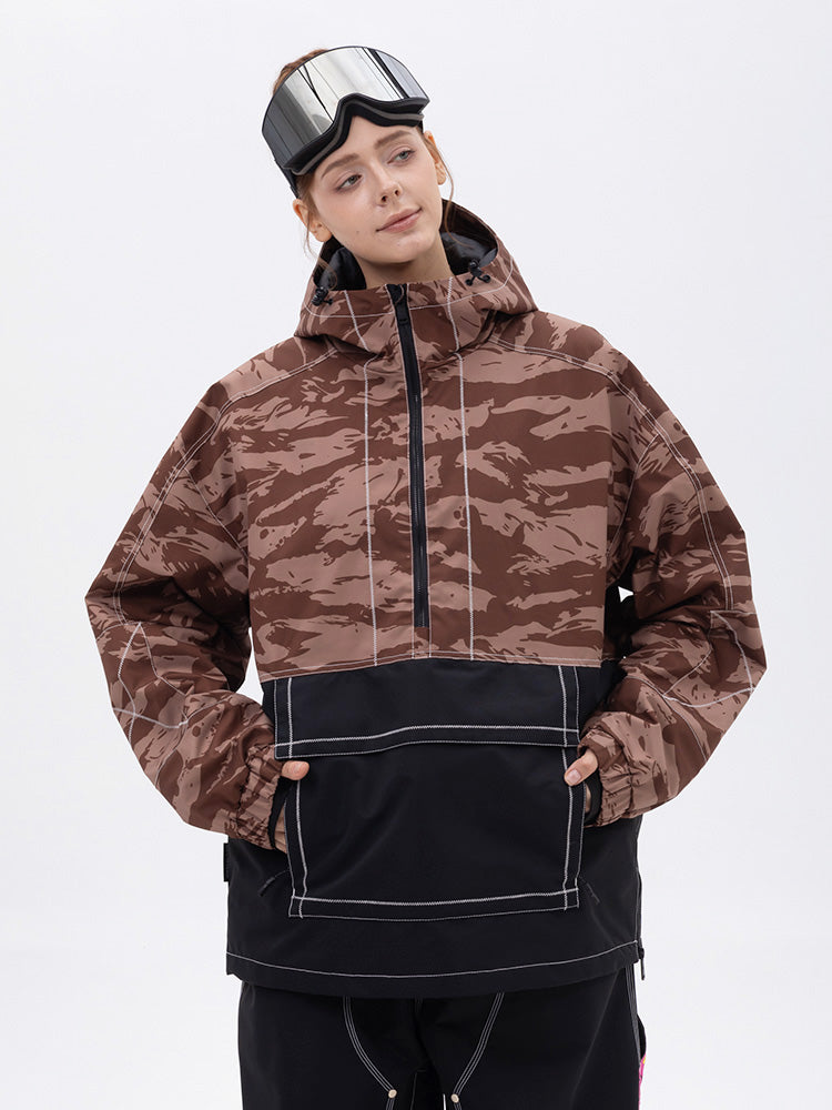 Damen-Snowboardjacke Mountain Vibe Streetstorm Pullover Camo – Ganzjahresjacke