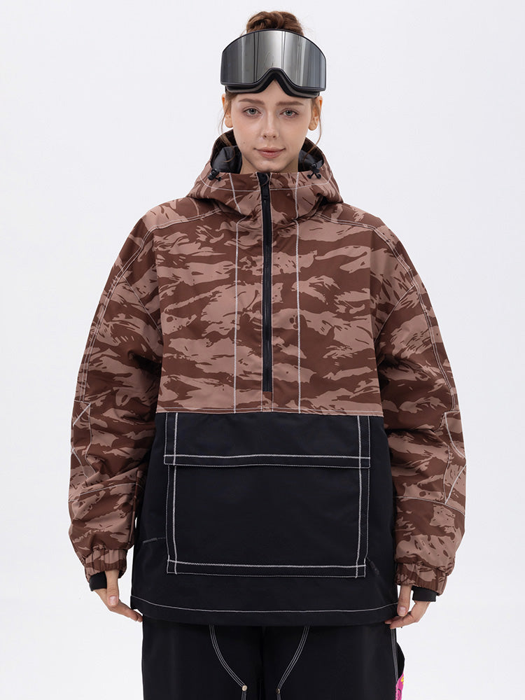 Damen-Snowboardjacke Mountain Vibe Streetstorm Pullover Camo – Ganzjahresjacke