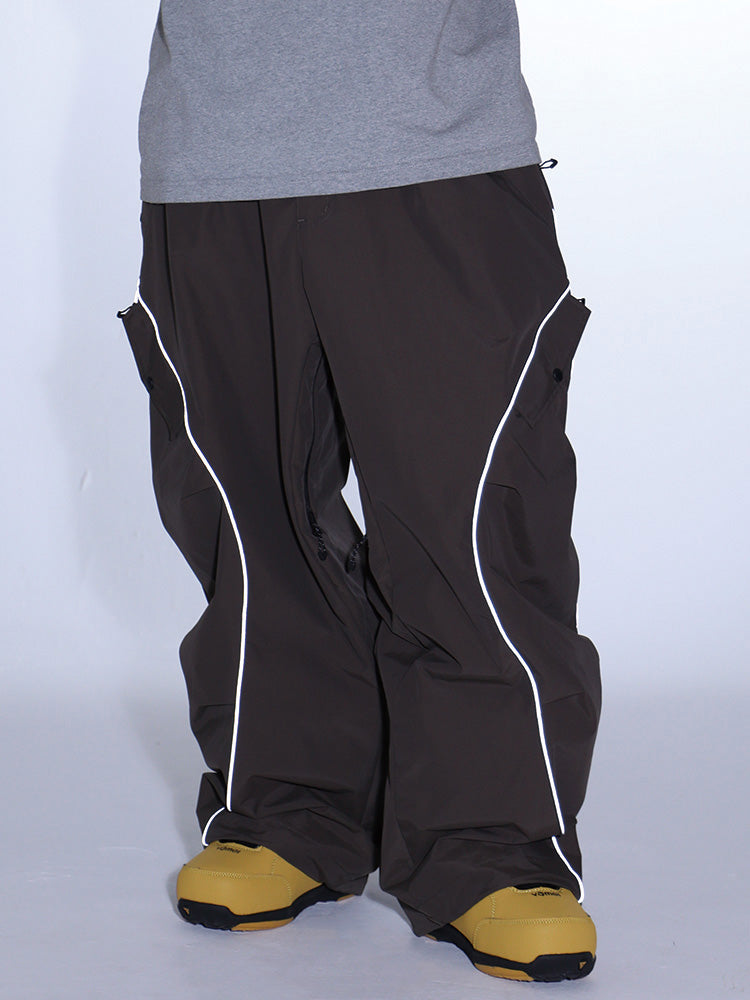 Gsou Snow Damen-Schneehose mit reflektierenden Details und Leuchtkante