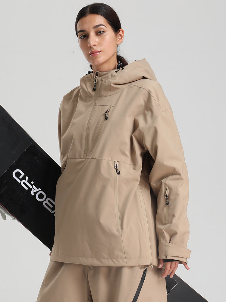 Gsou Snow Damen-Pullover-Anorak, strapazierfähig, Bergflauschig, Baggy-Schneejacke
