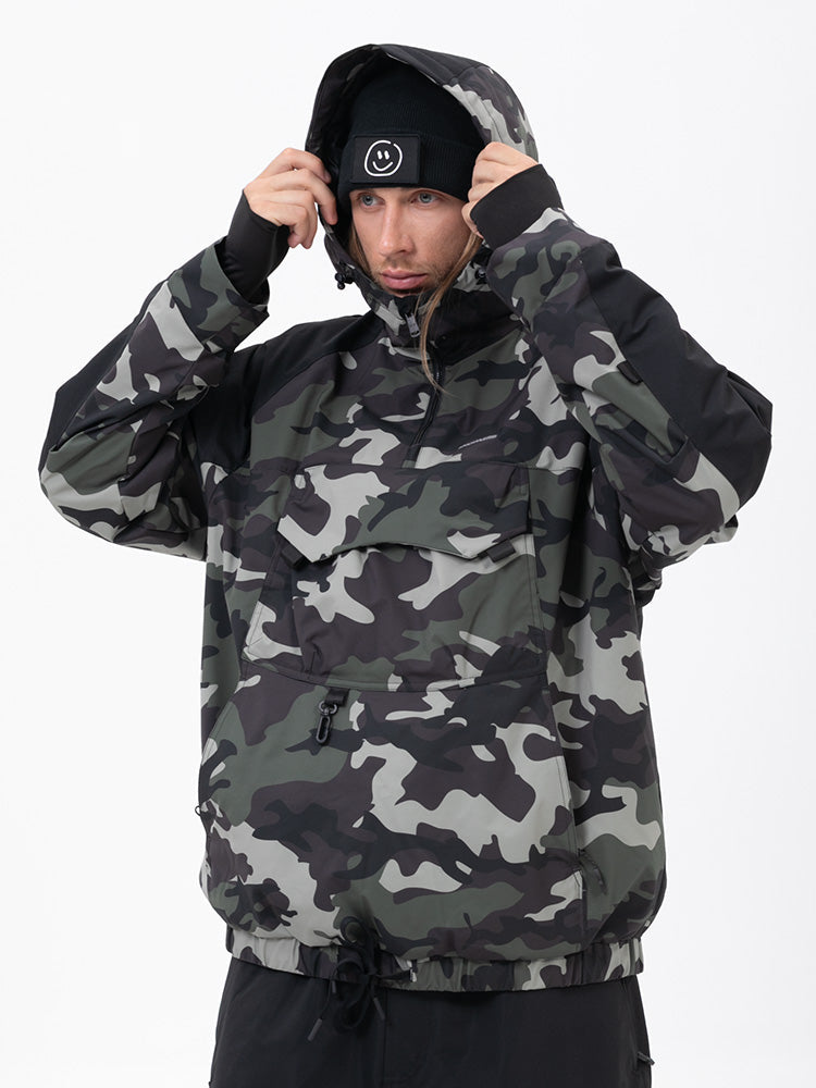 Herren Mountain Freestyle Cargo Pocket Bomber Camo Snowboardjacke
