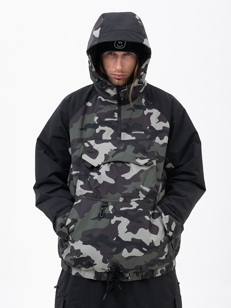 Herren Mountain Freestyle Cargo Pocket Pullover Bomber Snowboardjacke