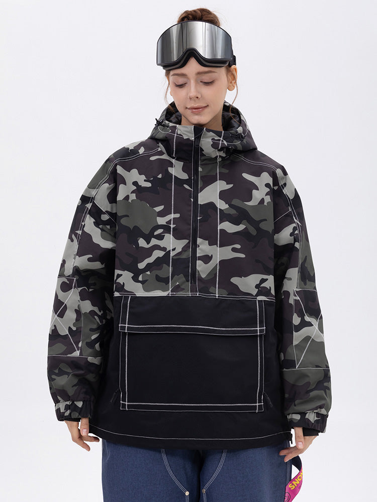 Damen-Snowboardjacke Mountain Vibe Streetstorm Pullover Camo – Ganzjahresjacke