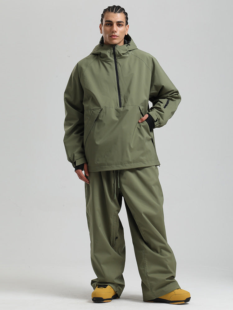 Gsou Snow Herren-Snowboardanzug, strapazierfähig, urbaner Look, Pullover-Anorak