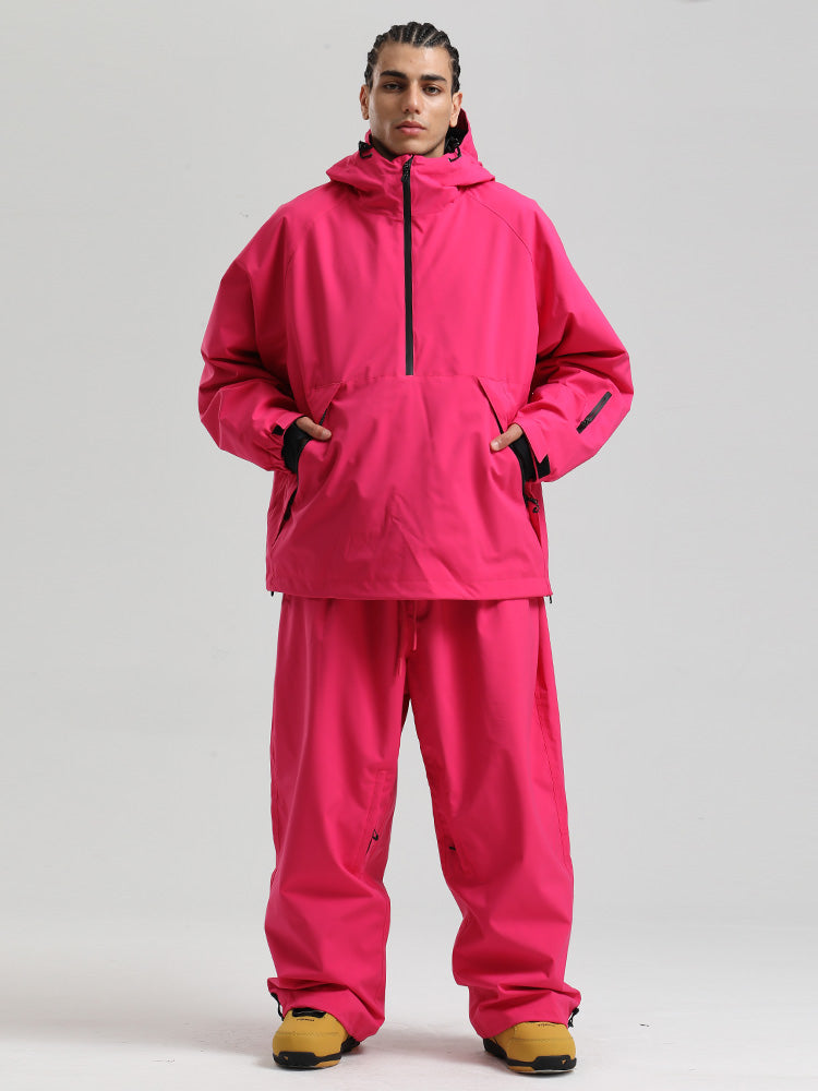 Gsou Snow Herren-Snowboardanzug, strapazierfähig, urbaner Look, Pullover-Anorak
