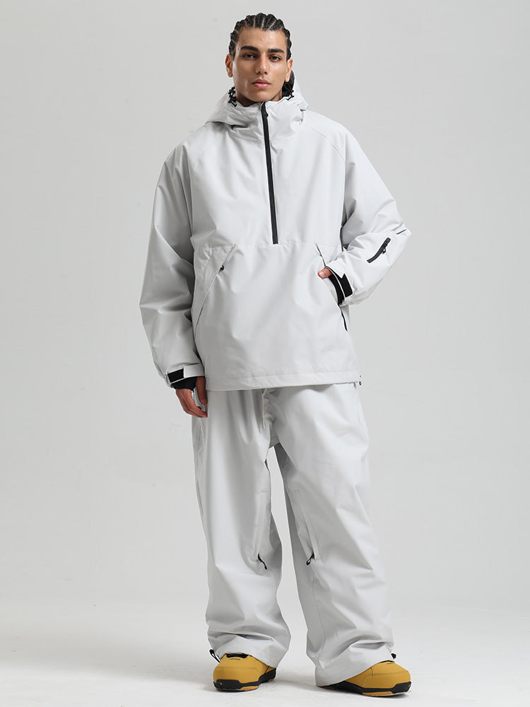 Gsou Snow Herren-Snowboardanzug, strapazierfähig, urbaner Look, Pullover-Anorak