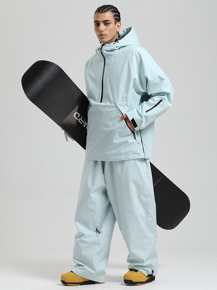 Gsou Snow Herren-Snowboardanzug, strapazierfähig, urbaner Look, Pullover-Anorak