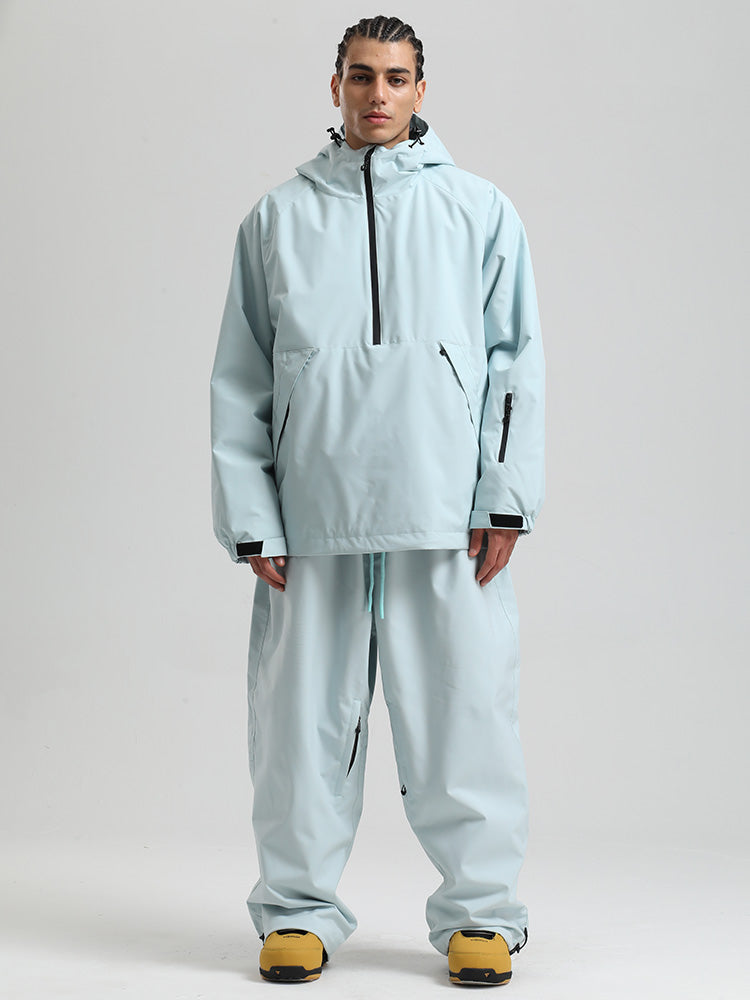 Gsou Snow Herren-Snowboardanzug, strapazierfähig, urbaner Look, Pullover-Anorak