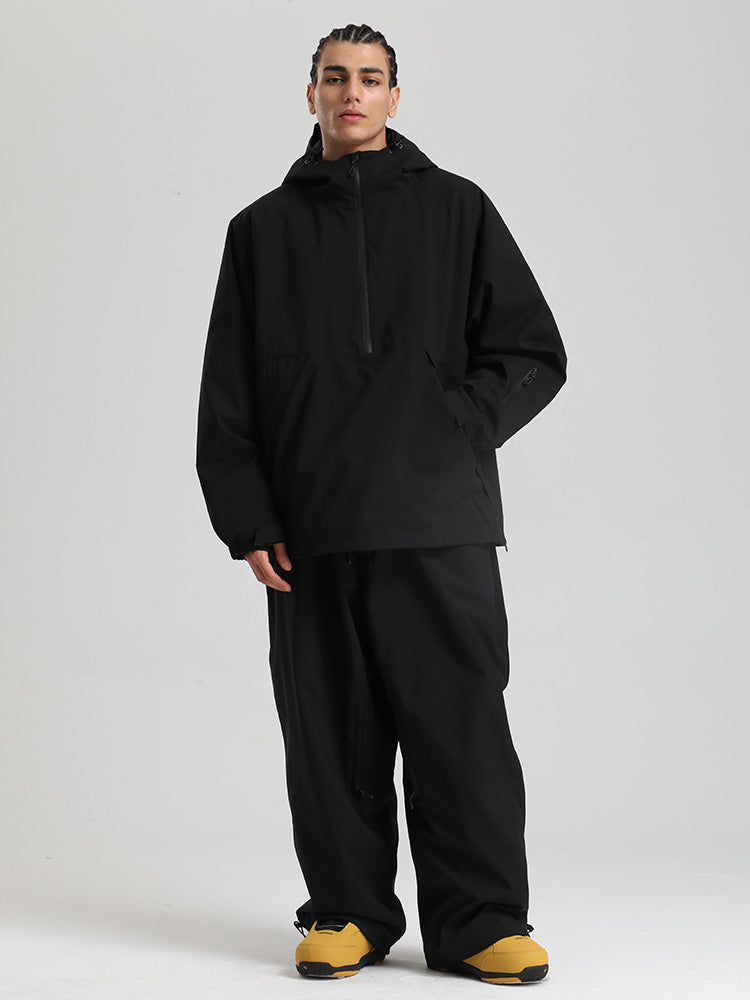 Gsou Snow Herren-Snowboardanzug, strapazierfähig, urbaner Look, Pullover-Anorak