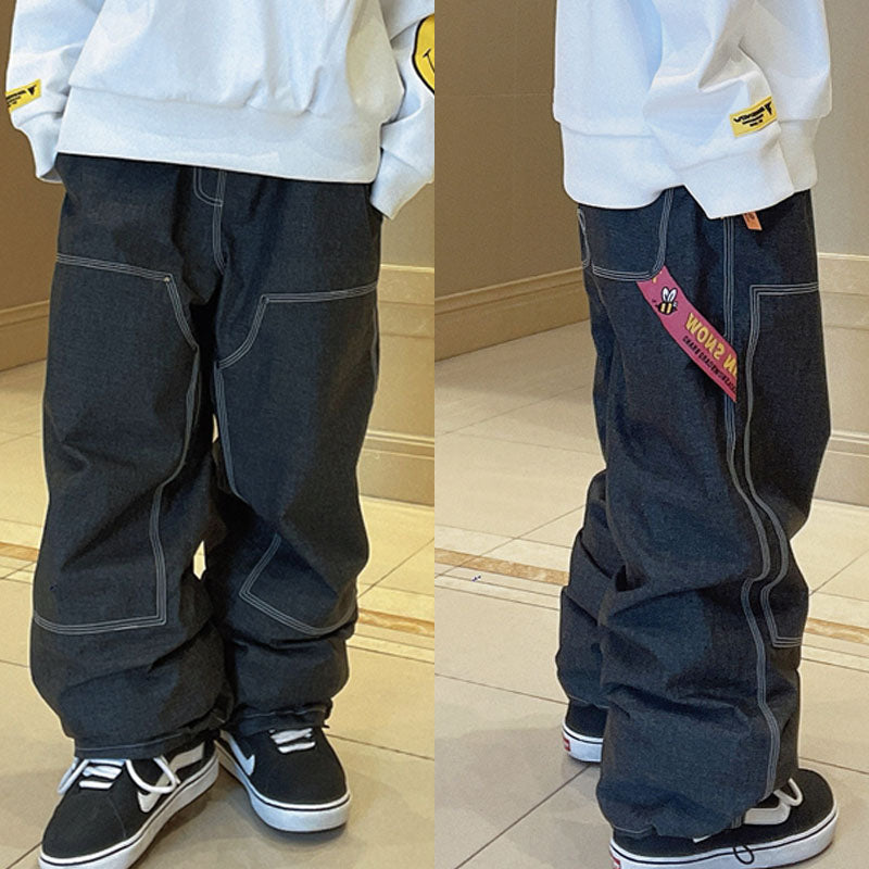 John Snow ChillTrack Oversize Baggy Snowboardhose für Damen, Cargo-Jeans aus Denim