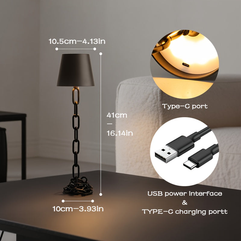 Luvano Tischleuchte Kette Touch Akku LED