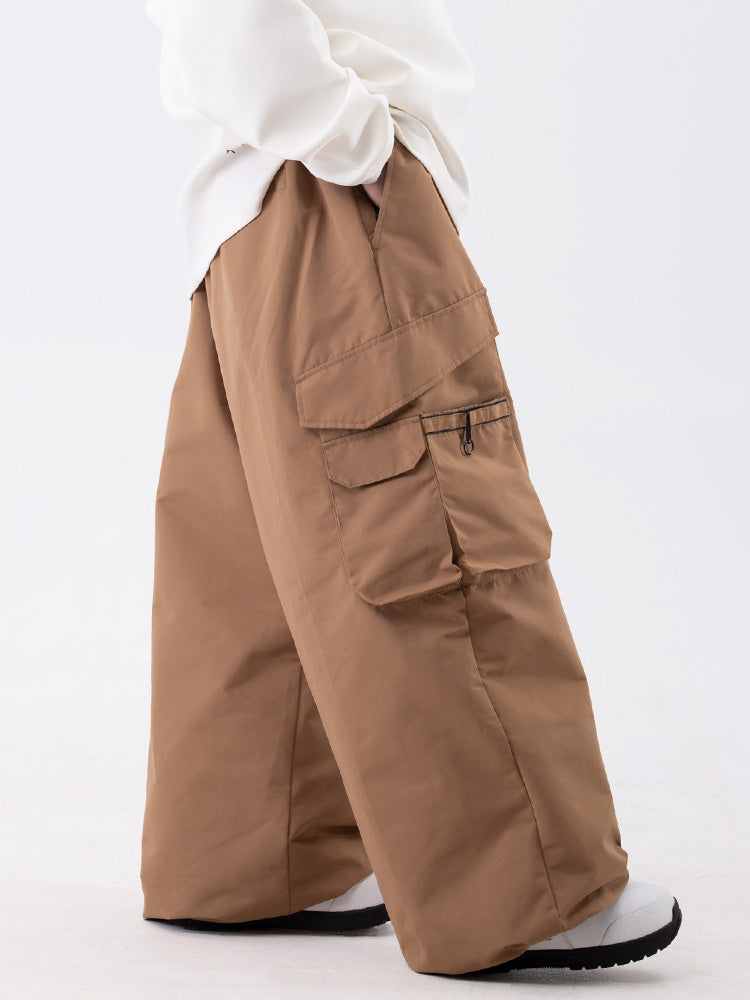 Wild Soul Steeze ParkRider Damen-Cargohose mit mehreren Taschen und Leopardenmuster