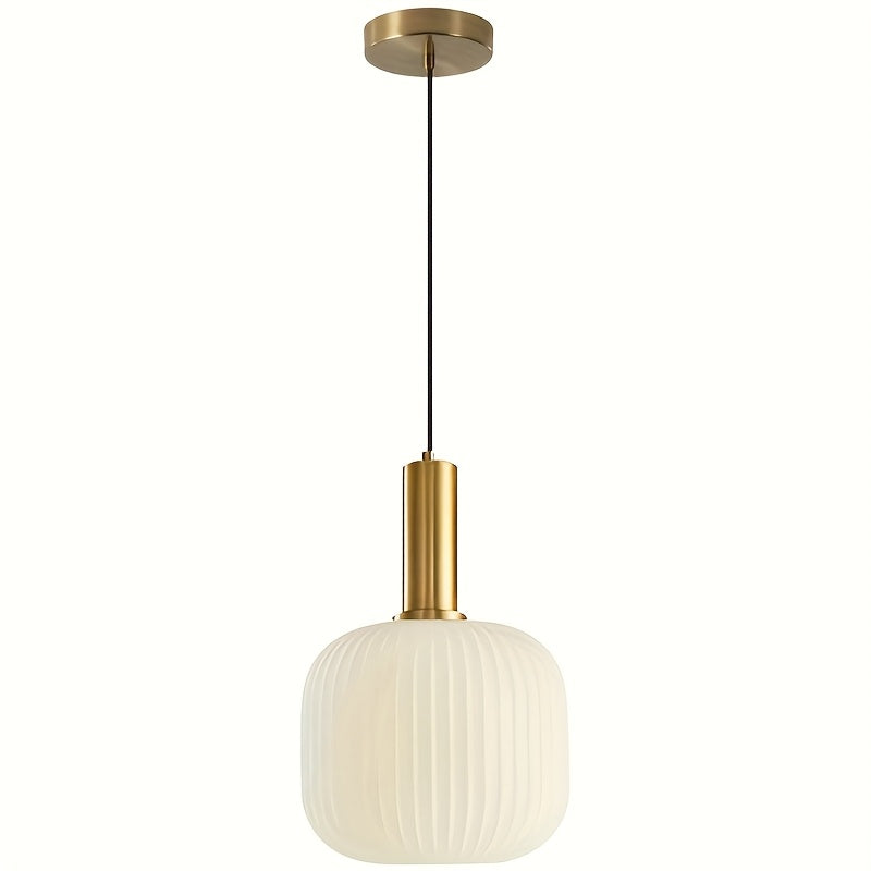 Luvano Pendelleuchte Riffelglas Messing modern