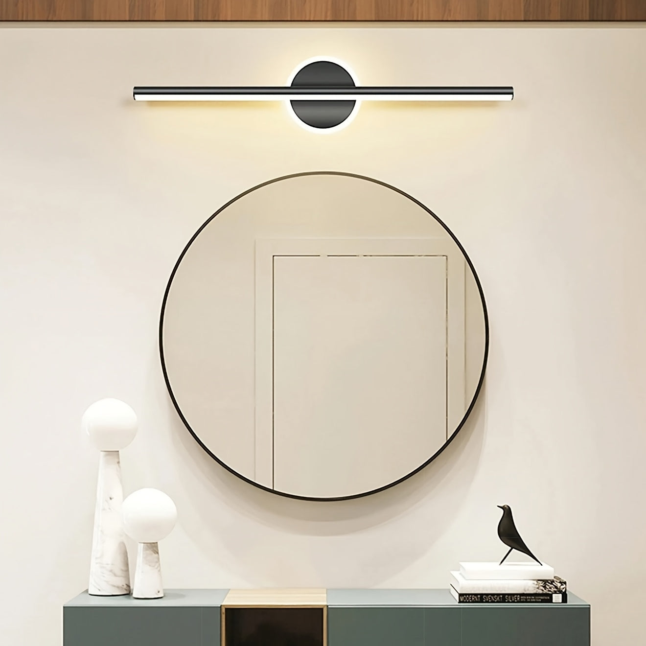 Luvano Wandleuchte Spiegel LED schwarz gold