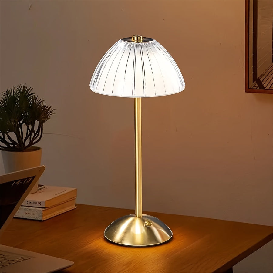 Luvano Tischleuchte gold Touch Akku USB