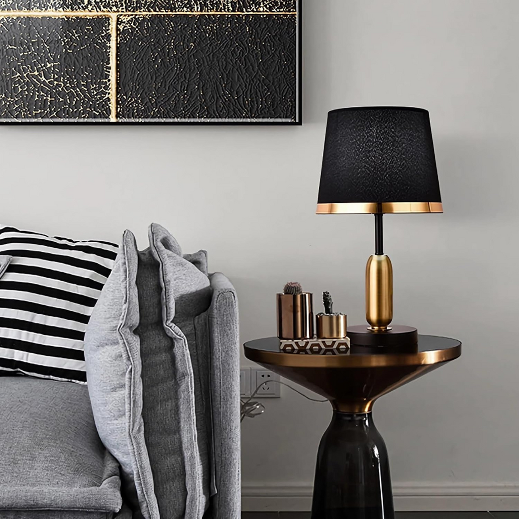 Luvano Tischleuchte Retro schwarz gold