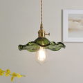 Luvano LED Pendelleuchte Blume Glas elegant