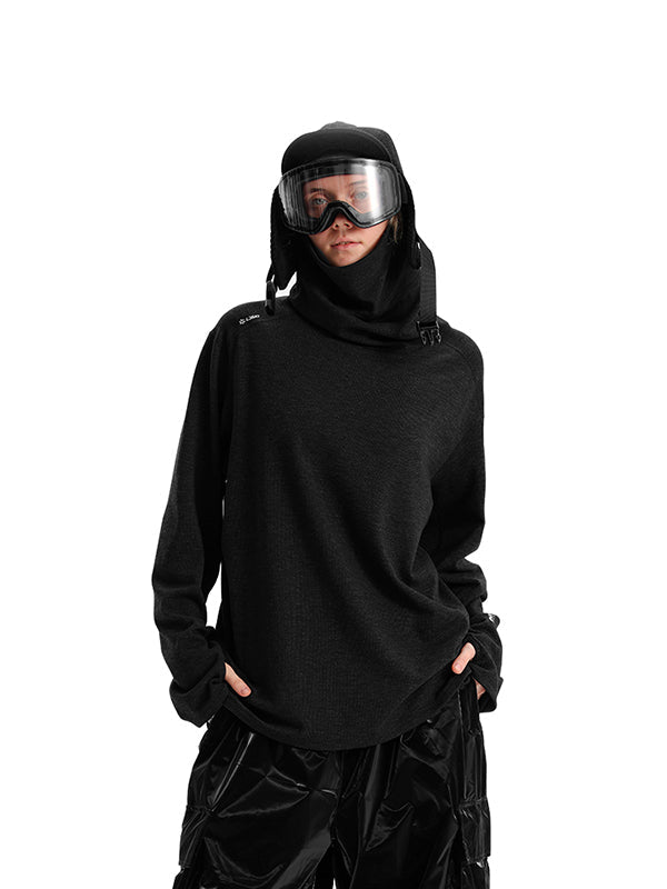 Damen Ld Ski Winter Warmer Schneepullover mit hohem Kragen Schneebasisschicht