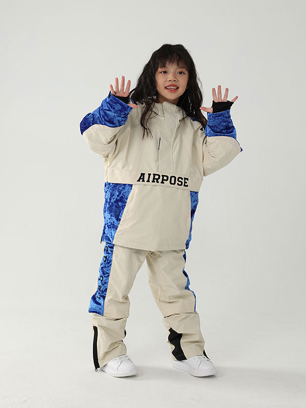 Kinder Air Pose Anorak-Schneeanzug mit Blumenmuster – Skijacke und Hose