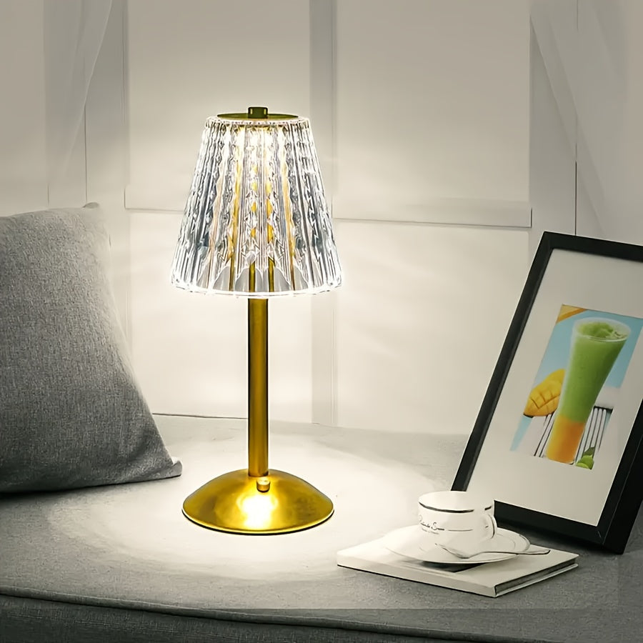 Luvano Tischleuchte Kristall Touch Akku USB
