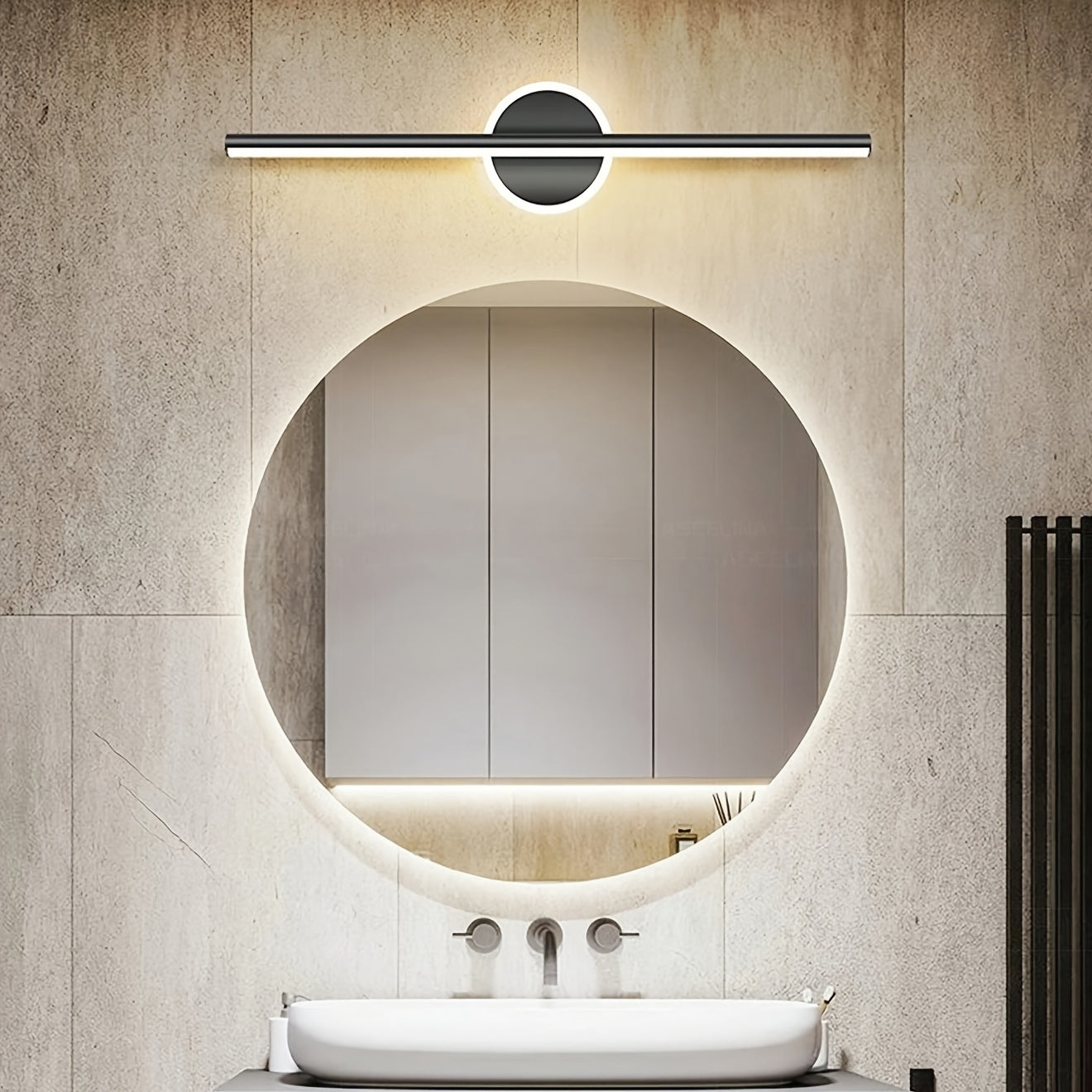 Luvano Wandleuchte Spiegel LED schwarz gold