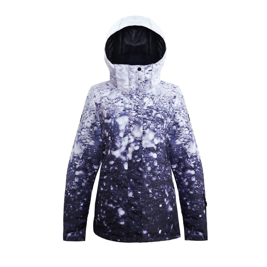 SMN Mountain Freeze Damen-Winter-Snowboardanzug mit buntem Print, wasserdicht