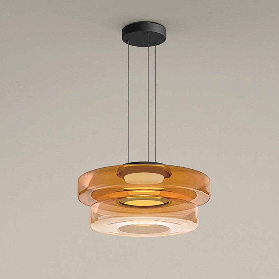 Luvano Pendelleuchte Bauhaus Glas LED mehrlagig