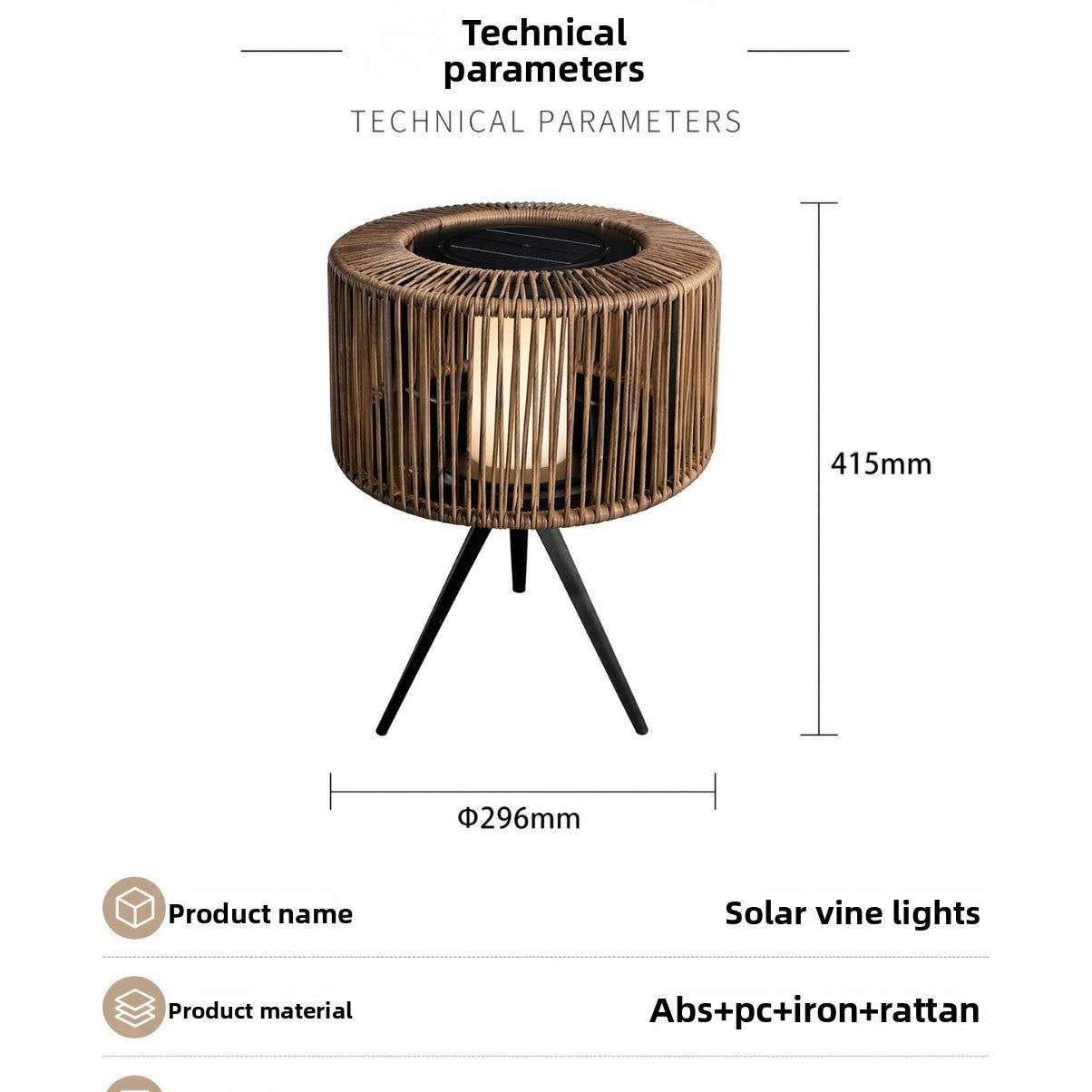 Luvano Solar Bodenleuchte Rattanoptik Terrasse